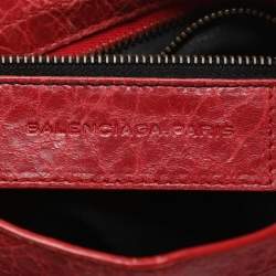 مملوكة مسبقًا Balenciaga Motorcycle City Mini Giant 12 Hardware Red Leather Tote
