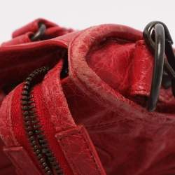 مملوكة مسبقًا Balenciaga Motorcycle City Mini Giant 12 Hardware Red Leather Tote