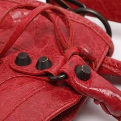 مملوكة مسبقًا Balenciaga Motorcycle City Mini Giant 12 Hardware Red Leather Tote