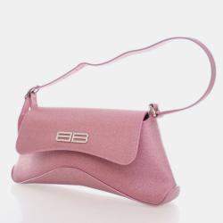 Pre Owned Balenciaga XX Pink Fabric Glitter  Flap