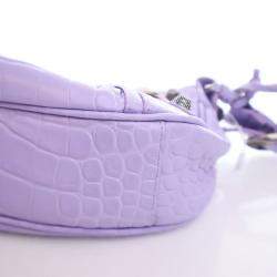 مملوكة مسبقًا حقيبة لو كاجول صغيرة جدًا بنقشة جلد التمساح البنفسجي بالنسياغا