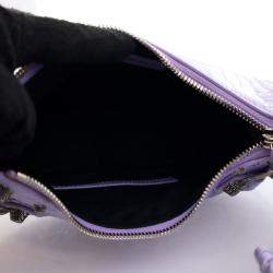 مملوكة مسبقًا حقيبة لو كاجول صغيرة جدًا بنقشة جلد التمساح البنفسجي بالنسياغا