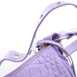 مملوكة مسبقًا حقيبة لو كاجول صغيرة جدًا بنقشة جلد التمساح ال�بنفسجي بالنسياغا