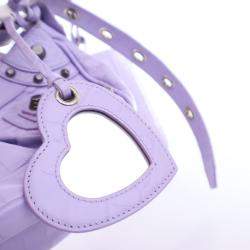 مملوكة مسبقًا حقيبة لو كاجول صغيرة جدًا بنقشة جلد التمساح البنفسجي بالنسياغا