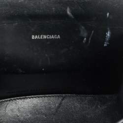 مملوكة مسبقًا Balenciaga Hourglass XS Black Croc Embossed Leather Top Handle Bag