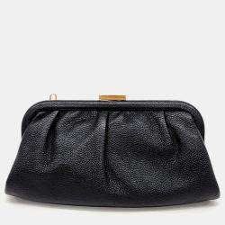 مملوكة مسبقًا Balenciaga Black Leather Cloud XS Clutch Bag