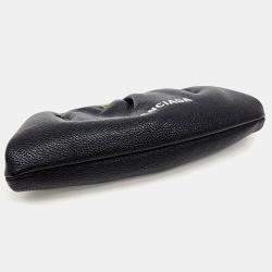 مملوكة مسبقًا Balenciaga Black Leather Cloud XS Clutch Bag