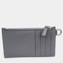 مملوكة مسبقًا Balenciaga Grey Leather Necklace Card Holder