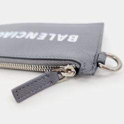 مملوكة مسبقًا Balenciaga Grey Leather Necklace Card Holder