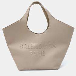 Pre Owned Balenciaga Beige Leather Mary-Kate Medium Tote Bag