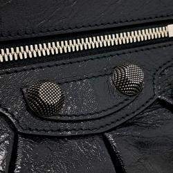 Pre Owned حقيبة بالنسياجا لو كارجو جلد أسود صغيرة