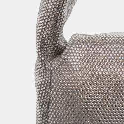 مملوكة مسبقًا حقيبة كتف سلينغ موناكو جلد العجل مزينة بأحجار الراين فضية صغيرة بالنسياغا