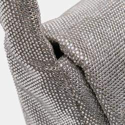 مملوكة مسبقًا حقيبة كتف سلينغ موناكو جلد العجل مزينة بأحجار الراين فضية صغيرة بالنسياغا