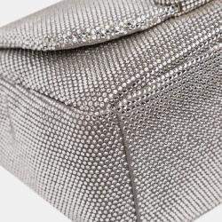 مملوكة مسبقًا حقيبة كتف سلينغ موناكو جلد العجل مزينة بأحجار الراين فضية صغيرة بالنسياغا