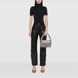 مملوكة مسبقًا حقيبة كتف سلينغ موناكو جلد العجل مزينة بأحجار الراين فضية صغيرة بالنسياغا