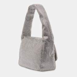 مملوكة مسبقًا حقيبة كتف سلينغ موناكو جلد العجل مزينة بأحجار الراين فضية صغيرة بالنسياغا