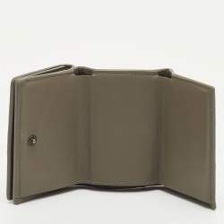 Pre Owned Balenciaga Le City Mini Grey Leather Compact Wallet