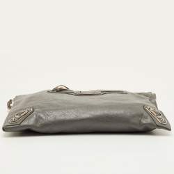 مملوكة مسبقًا Balenciaga Classic City Grey Leather Giant 12 SH Edge Zip Pouch