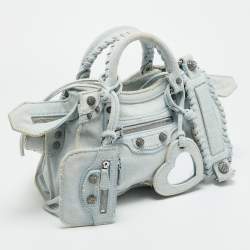 مملوكة مسبقًا Balenciaga Crystals Neo Cagole Light Blue Denim Bag