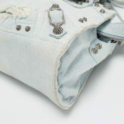 مملوكة مسبقًا Balenciaga Crystals Neo Cagole Light Blue Denim Bag