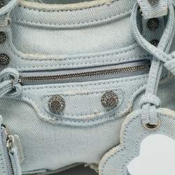 مملوكة مسبقًا Balenciaga Crystals Neo Cagole Light Blue Denim Bag