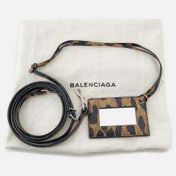 مملوكة مسبقًا Balenciaga Paper Leopard Pattern Brown Leather Size Mini