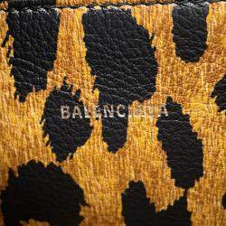 مملوكة مسبقًا Balenciaga Paper Leopard Pattern Brown Leather Size Mini