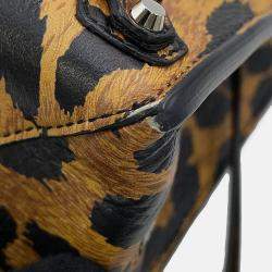 مملوكة مسبقًا Balenciaga Paper Leopard Pattern Brown Leather Size Mini