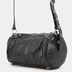 مملوكة مسبقًا حقيبة كتف لو كاجول سوداء أسطوانية جلد بالنسياغا