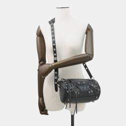 مملوكة مسبقًا حقيبة كتف لو كاجول سوداء أسطوانية جلد بالنسياغا