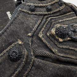 Pre Owned Balenciaga Le Cagoule Shoulder Bag Black Denim Size Xs