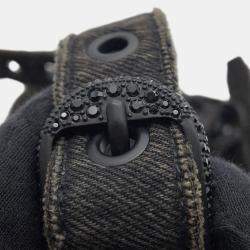 Pre Owned Balenciaga Le Cagoule Shoulder Bag Black Denim Size Xs