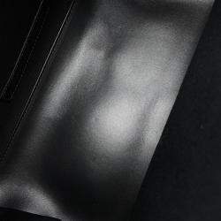 مملوكة مسبقًا Balenciaga Black Cabas Punching Logo Tote Bag Black Leather Size S