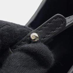 مملوكة مسبقًا Balenciaga Black Cabas Punching Logo Tote Bag Black Leather Size S