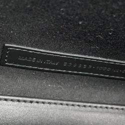 مملوكة مسبقًا Balenciaga Black Cabas Punching Logo Tote Bag Black Leather Size S