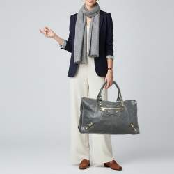 مملوكة مسبقًا حقيبة يد بالنسياغا ورك GGH جلد رمادي