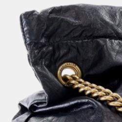 مملوكة مسبقًا حق�يبة بالنسياجا "كراش" متوسطة جلد العجل أسود