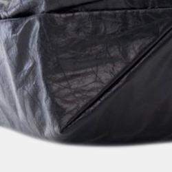 مملوكة مسبقًا حقيبة بالنسياجا "كراش" متوسطة جلد العجل أسود