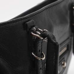 Pre Owned Balenciaga Papier A4 Mini Black Leather Tote