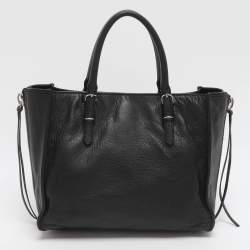 Pre Owned Balenciaga Papier A4 Mini Black Leather Tote