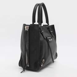 Pre Owned Balenciaga Papier A4 Mini Black Leather Tote