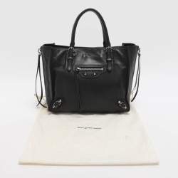 Pre Owned Balenciaga Papier A4 Mini Black Leather Tote