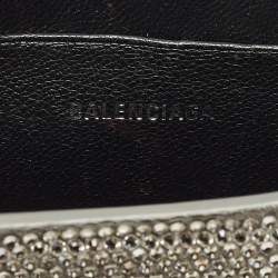 Pre Owned حقيبة بالنسياغا أورغلاس جلد نقش تمساح بيج بسلسلة ميني