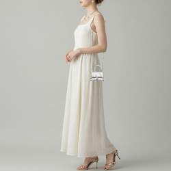 Pre Owned حقيبة بالنسياغا أورغلاس جلد نقش تمساح بيج بسلسلة ميني