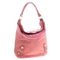 Pre Owned Balenciaga Rose Leather Classic Day RGGH Hobo