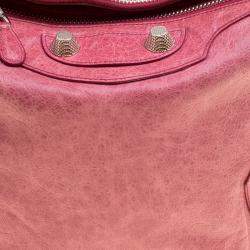 Pre Owned Balenciaga Rose Leather Classic Day RGGH Hobo