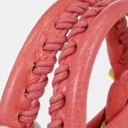 Pre Owned Balenciaga City Mini Pink Lambskin Leather Top Handle Bag