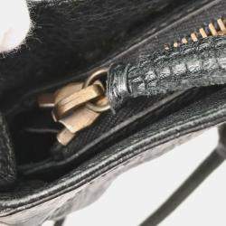 Pre Owned Balenciaga Black Lambskin The Hip Shoulder Bag
