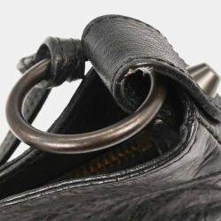 Pre Owned Balenciaga Black Lambskin The Hip Shoulder Bag