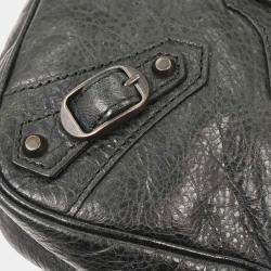 Pre Owned Balenciaga Black Lambskin The Hip Shoulder Bag